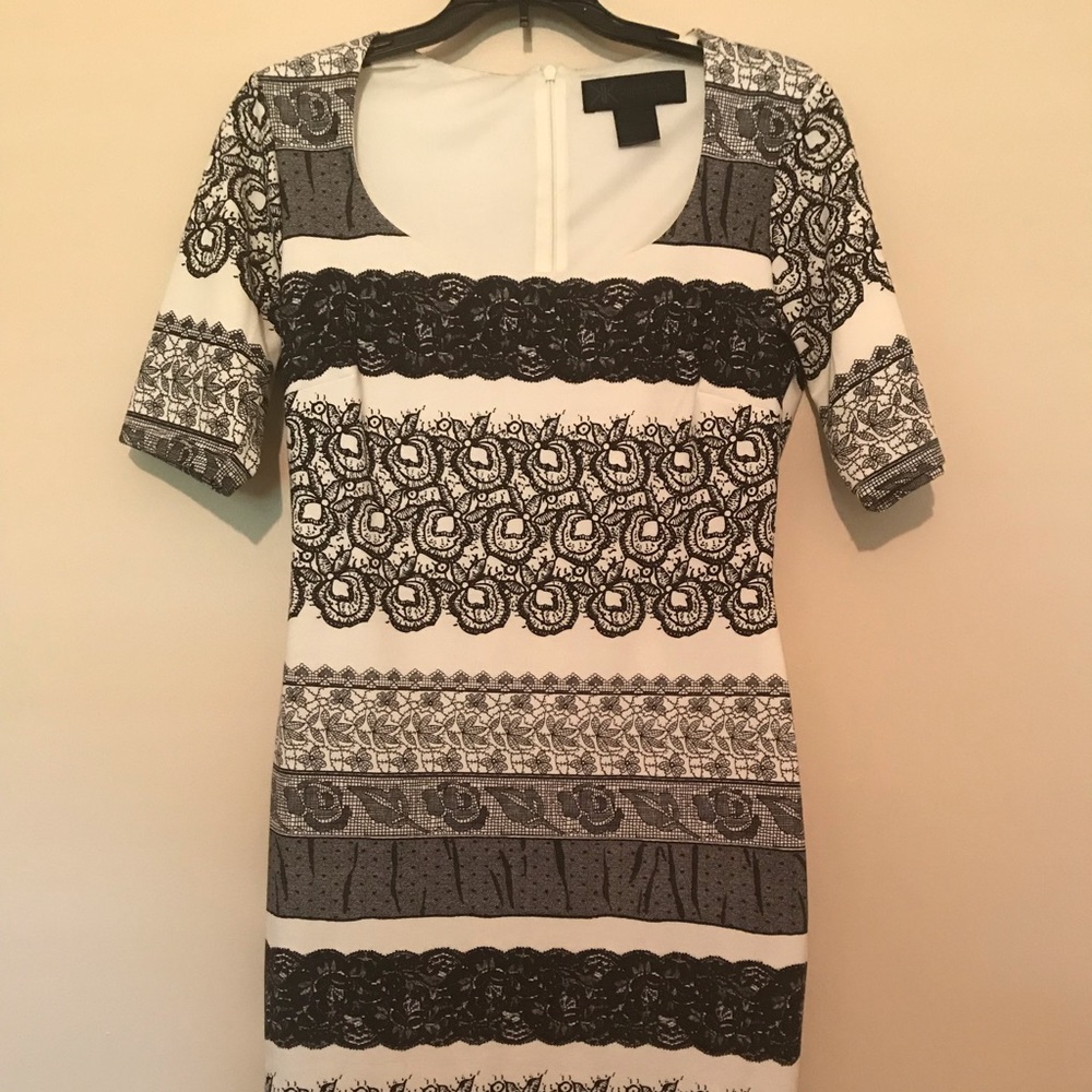 Kardashian Kollection Black and Ivory Dress
